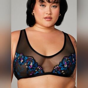 Savage X Fenty Black Caviar Deco  Wallflower Bralette (New w/Tags!)